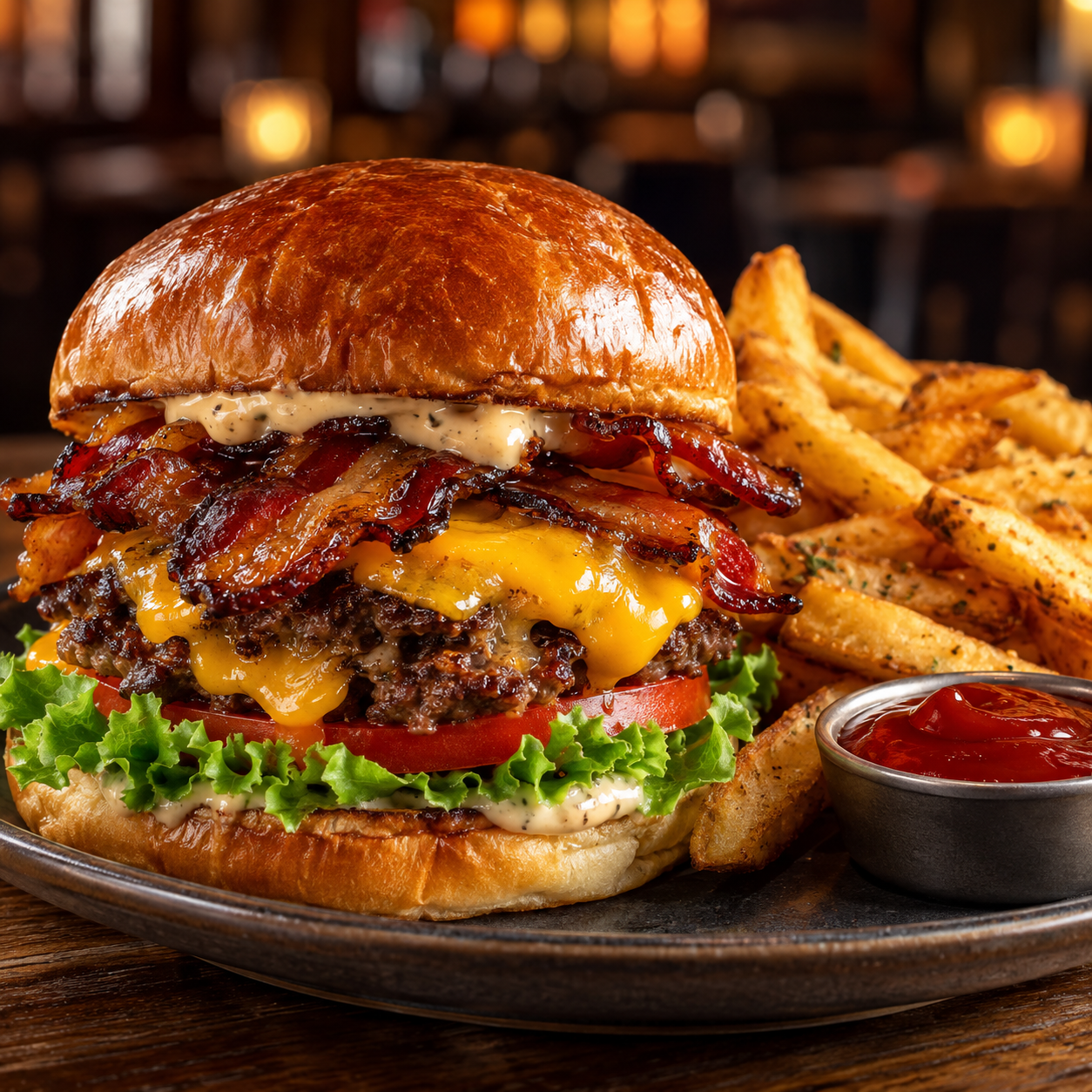 Maple Bacon Smash Burger